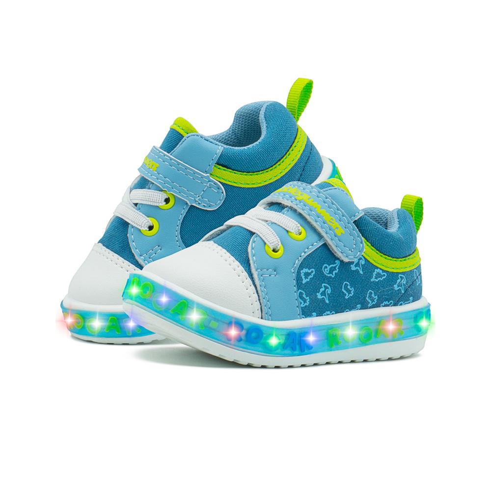 Foto 3 pulgar | Tenis Bubble Gummers  Para Niños Con Luces Dinosaurios 12-17 Azul