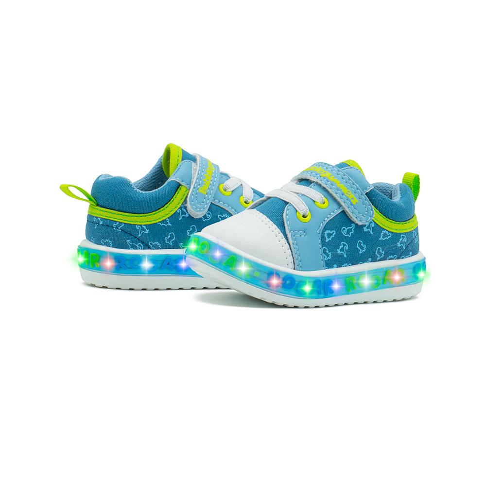 Foto 5 pulgar | Tenis Bubble Gummers  Para Niños Con Luces Dinosaurios 12-17 Azul