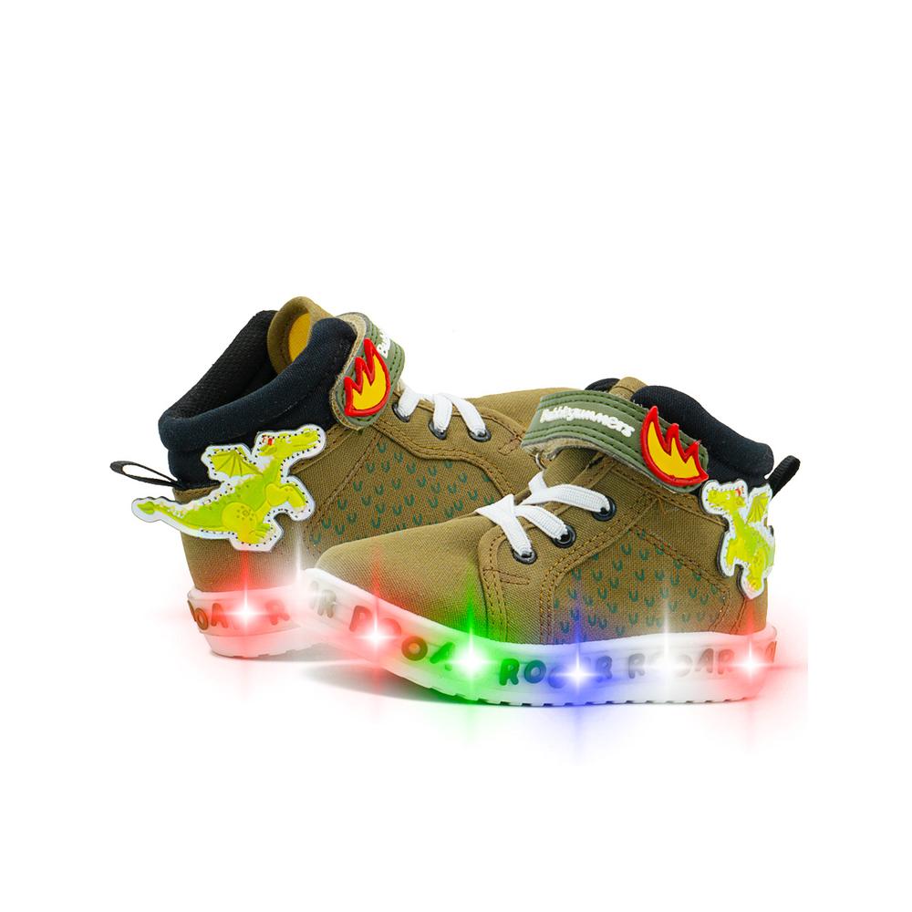 Foto 3 pulgar | Tenis Bota Luces Para Niños Bubble Gummers Trueno I Verde Verde