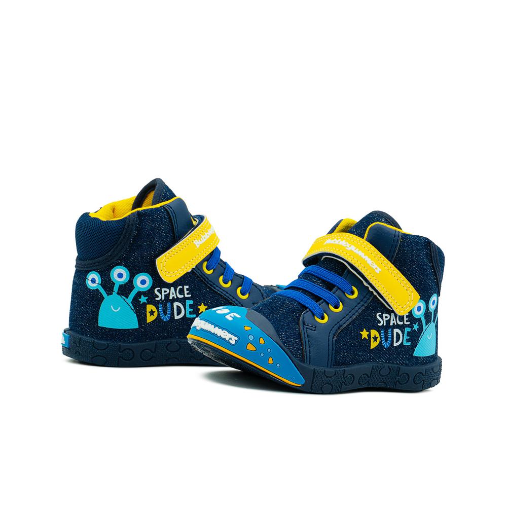 Foto 4 pulgar | Tenis Bota Bubble Gummers Niño Ajuste Velcro Con Puntera Azul Marino