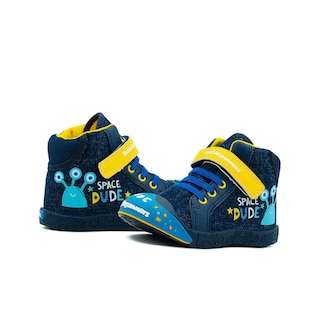 Foto 3 | Tenis Bota Bubble Gummers Niño Ajuste Velcro Con Puntera Azul Marino