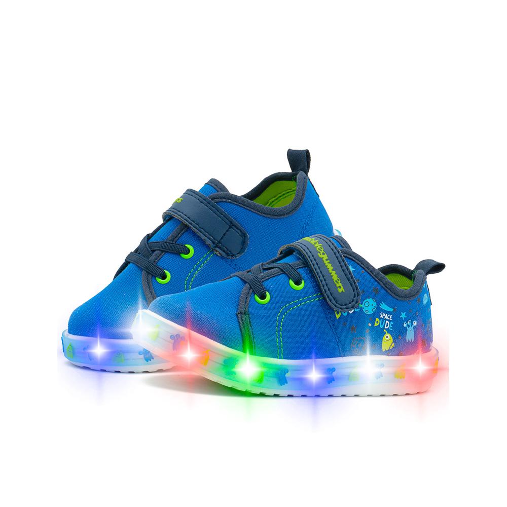 Foto 2 pulgar | Tenis Bubble Gummers Tren I Para Niño Luces Ajuste Velcro Azul Marino
