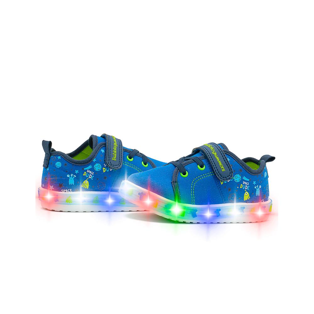 Foto 4 pulgar | Tenis Bubble Gummers Tren I Para Niño Luces Ajuste Velcro Azul Marino