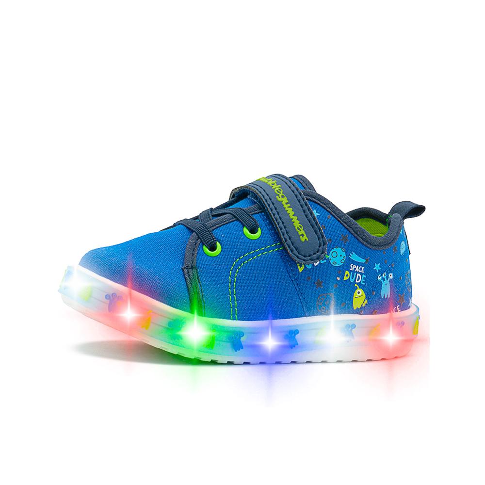 Foto 5 pulgar | Tenis Bubble Gummers Tren I Para Niño Luces Ajuste Velcro Azul Marino