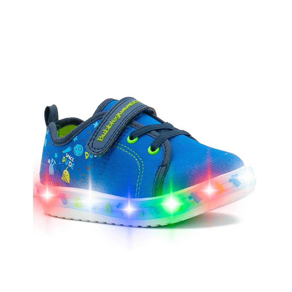 Foto 6 pulgar | Tenis Bubble Gummers Tren I Para Niño Luces Ajuste Velcro Azul Marino