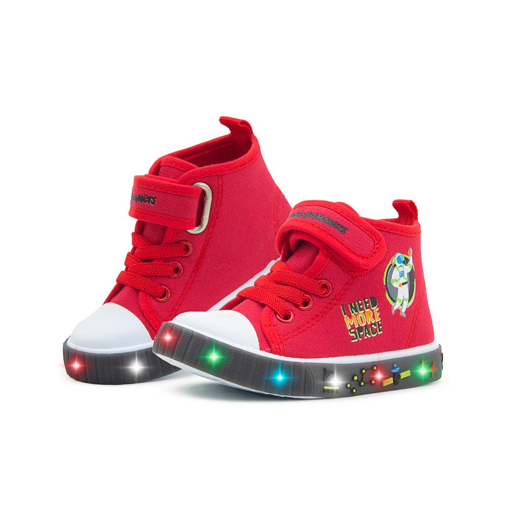 Foto 2 pulgar | Tenis Bota Para Niño Bubble Gummers Velcro Textil Step Rojo Rojo