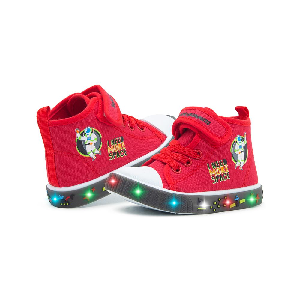 Foto 3 pulgar | Tenis Bota Para Niño Bubble Gummers Velcro Textil Step Rojo Rojo