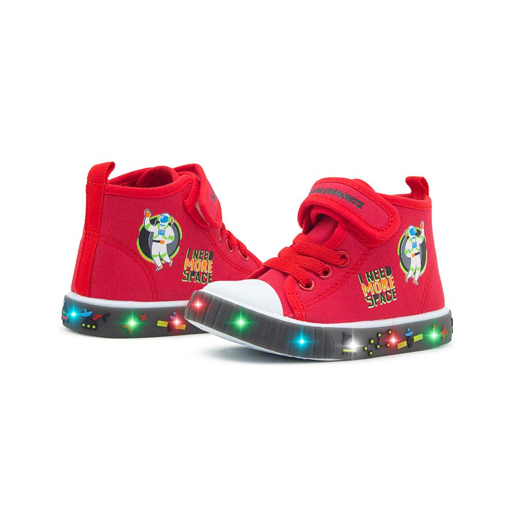 Foto 4 pulgar | Tenis Bota Para Niño Bubble Gummers Velcro Textil Step Rojo Rojo