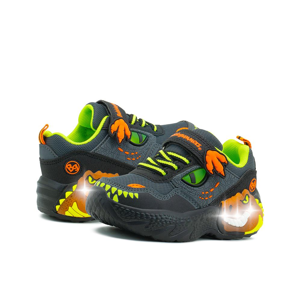 Foto 3 pulgar | Tenis Bubble Gummers Tiranosaurio Para Niño Con Luces Velcro Cafe