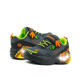 Foto 2 | Tenis Bubble Gummers Tiranosaurio Para Niño Con Luces Velcro Cafe