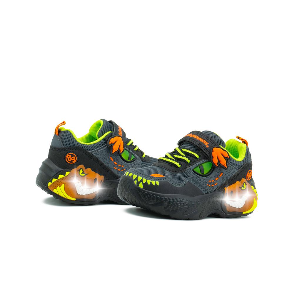 Foto 4 pulgar | Tenis Bubble Gummers Tiranosaurio Para Niño Con Luces Velcro Cafe