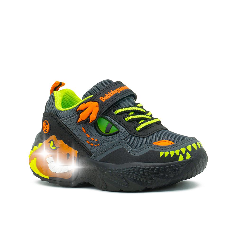 Foto 6 pulgar | Tenis Bubble Gummers Tiranosaurio Para Niño Con Luces Velcro Cafe