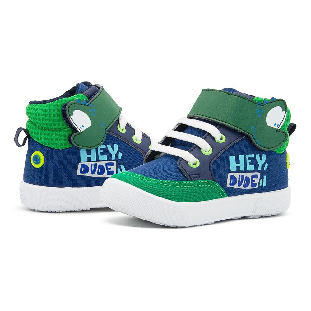 Foto 2 pulgar | Tenis Bota Bubble Gummers Niño Dinosaurio Primeros Pasos Azul