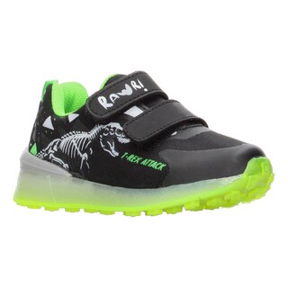 Foto 2 | Tenis Niño Toddler Vavito T-rex Negro Verde Fosforescente Casual Moderno Doble Velcro Ajustable Verde