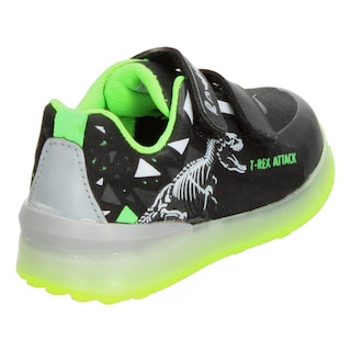 Foto 3 | Tenis Niño Toddler Vavito T-rex Negro Verde Fosforescente Casual Moderno Doble Velcro Ajustable Verde