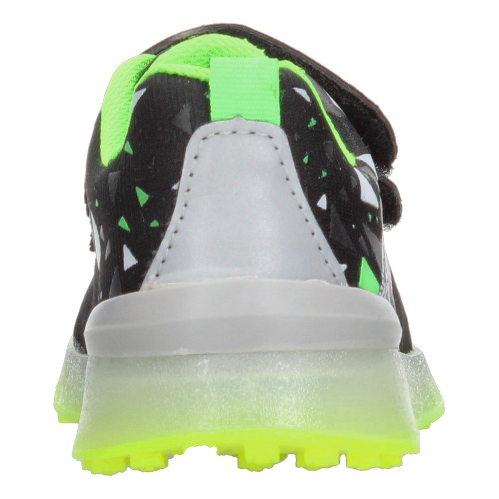 Foto 8 pulgar | Tenis Niño Toddler Vavito T-rex Negro Verde Fosforescente Casual Moderno Doble Velcro Ajustable Verde