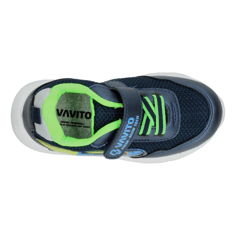 Foto 9 pulgar | Tenis Niño Toddler Vavito Rocket Azul Marino Casual Cómodo Deportivo Sports Cintas Velcro Ajustable Verde
