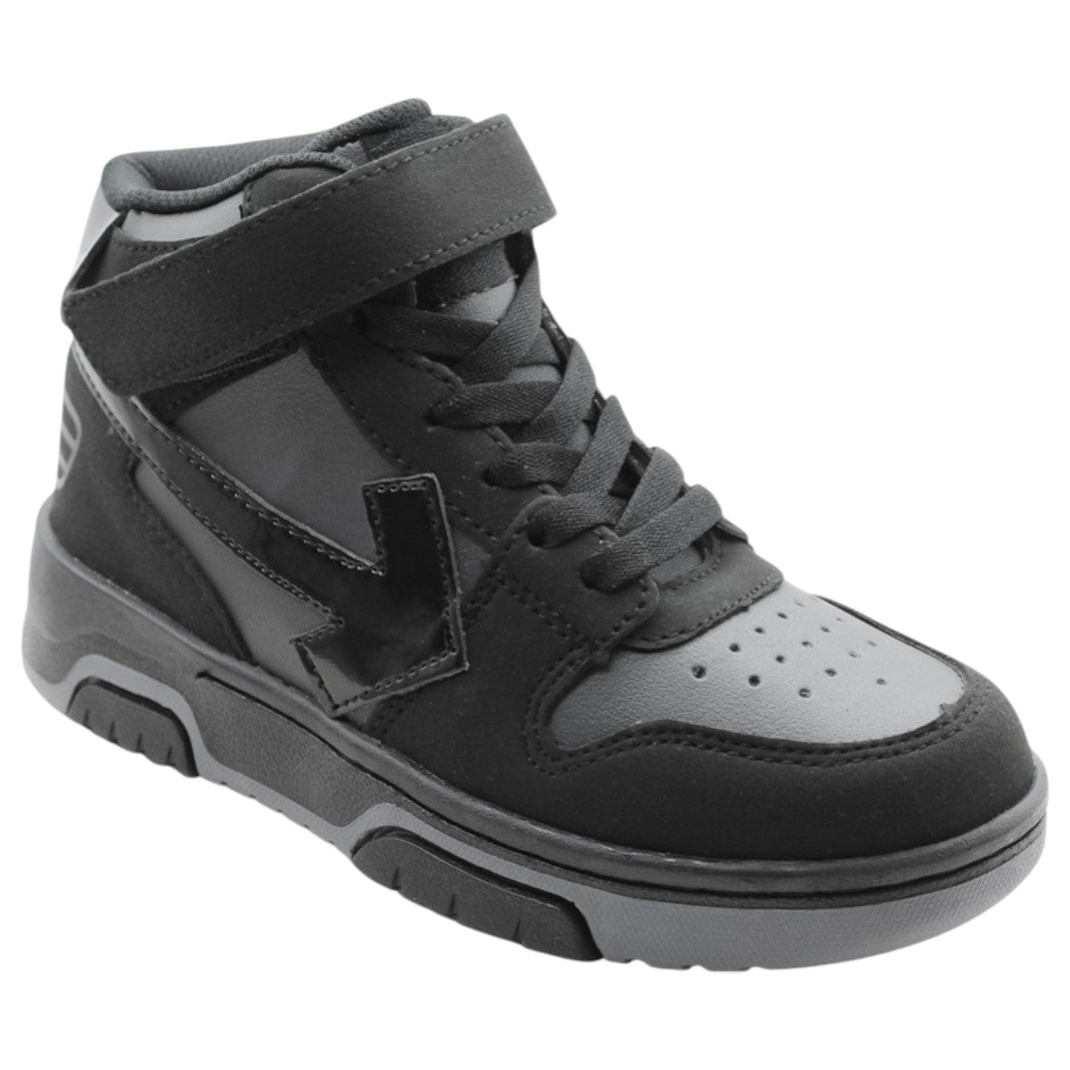Foto 1 | Tenis Exterior Piel Vegana Color Negro Para Niño De Rbcollection