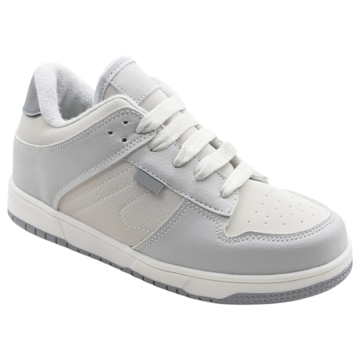 Tenis Exterior Piel Vegana Color Gris Para Niño De Rbcollection