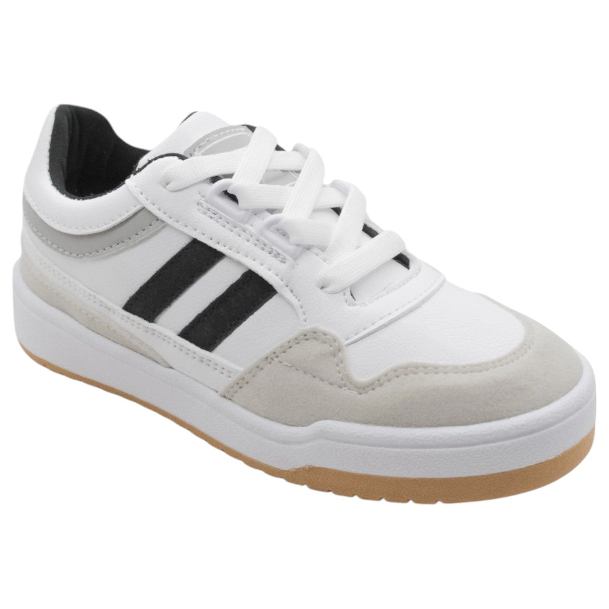 Tenis Exterior Piel Vegana Color Blanco Para Niño De Rbcollection