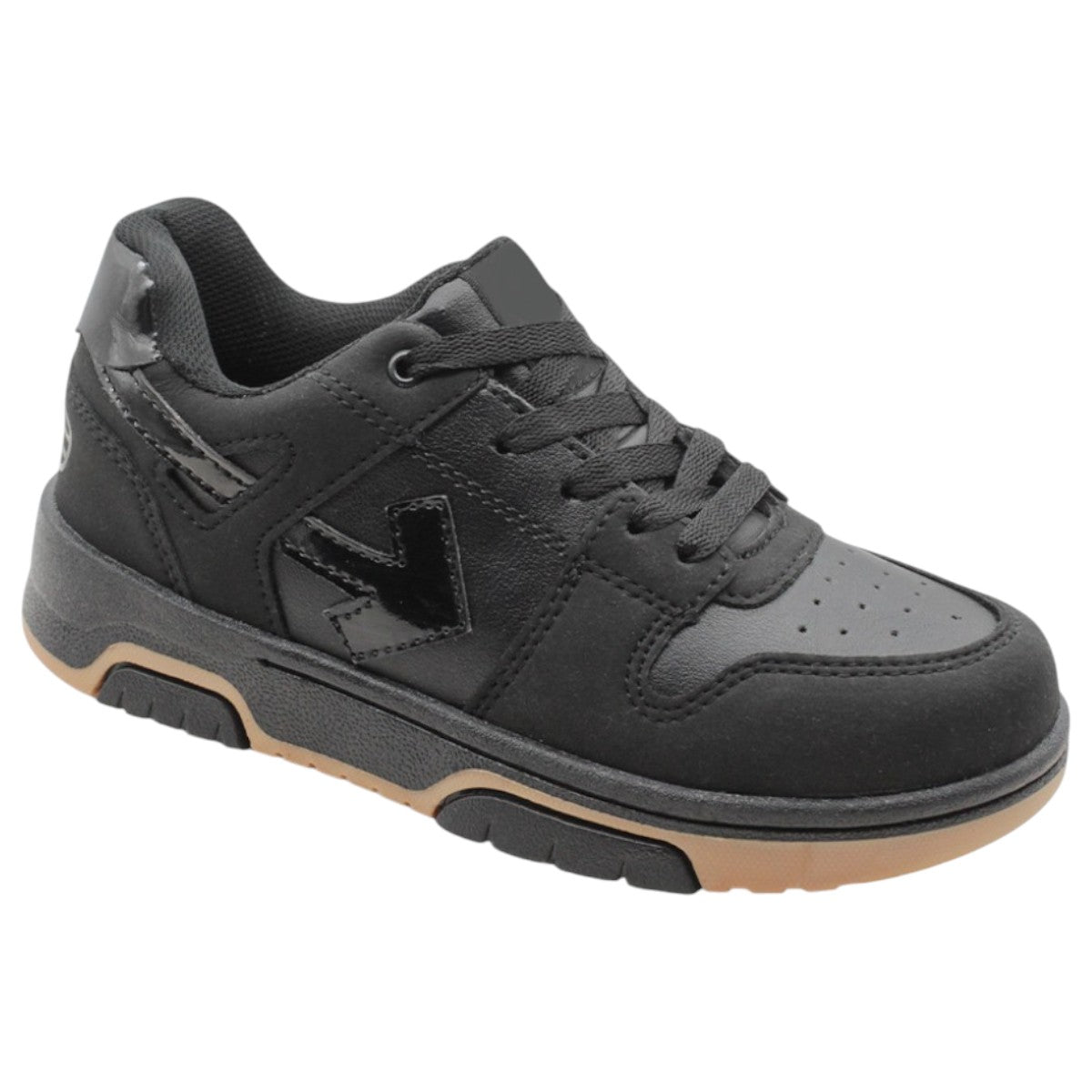 Foto 1 | Tenis Exterior Piel Vegana Color Negro Para Niño De Rbcollection