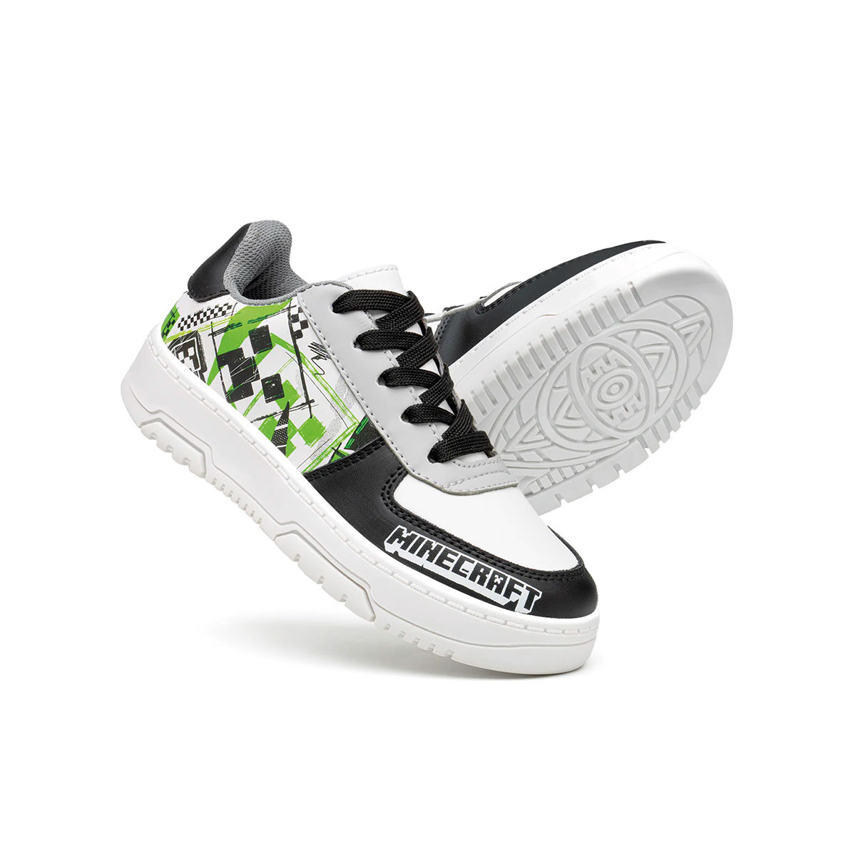 Foto 2 | Tenis Yuyin Minecraft Blanco Niño Diseño Creeper Cómodos