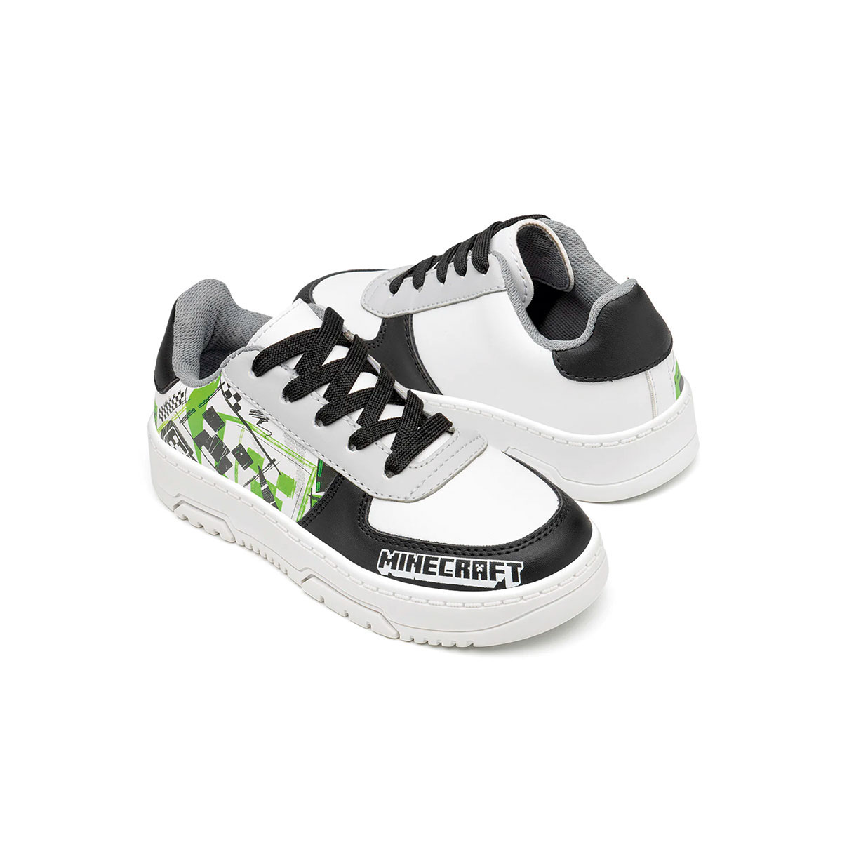 Foto 3 | Tenis Yuyin Minecraft Blanco Niño Diseño Creeper Cómodos