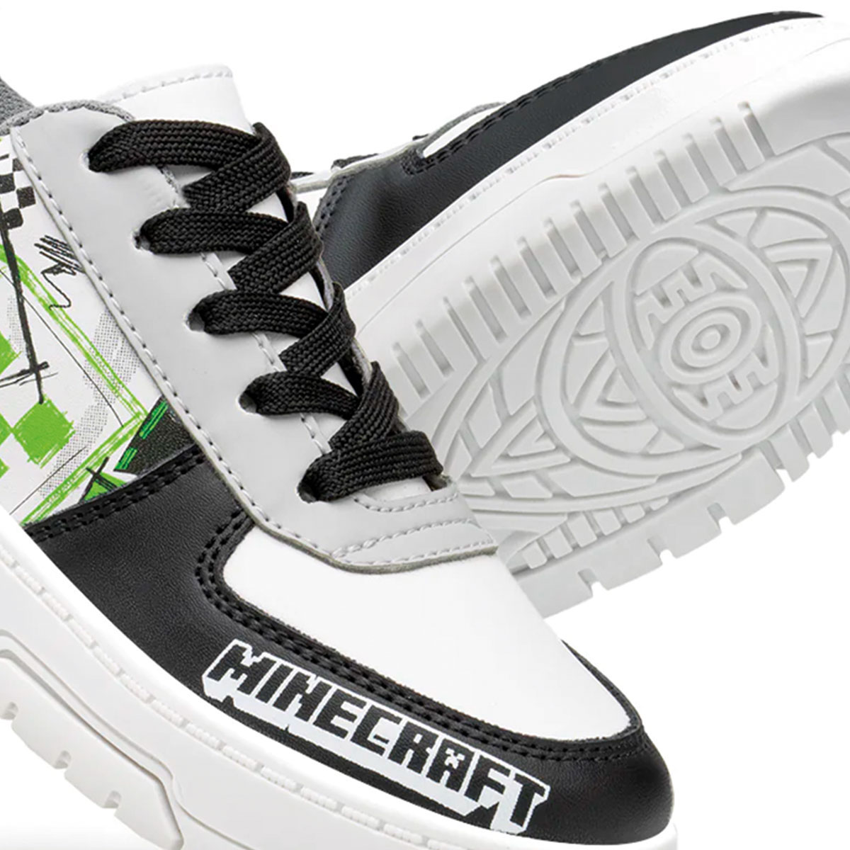 Foto 7 pulgar | Tenis Yuyin Minecraft Blanco Niño Diseño Creeper Cómodos