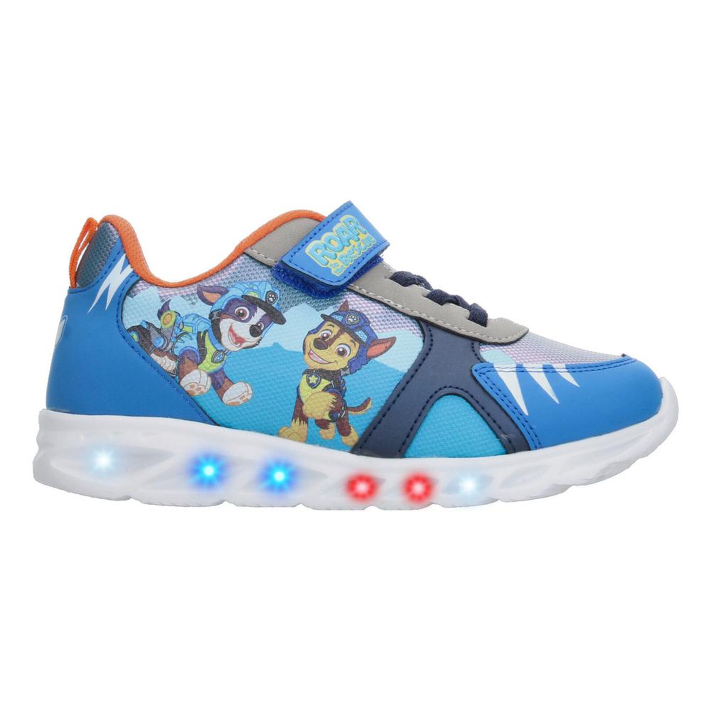 Tenis Niño Paw Patrol Azul Casual Luces Led Cómodo Caricatura Nickelodeon Cintas Velcro Ajustable Azul