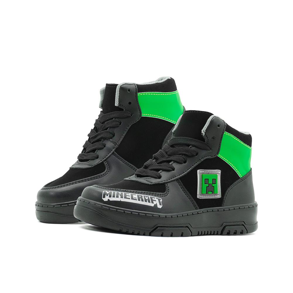 Foto 2 pulgar | Tenis Bota Yuyin Casuales Para Niño Minecraft Creeper Negro