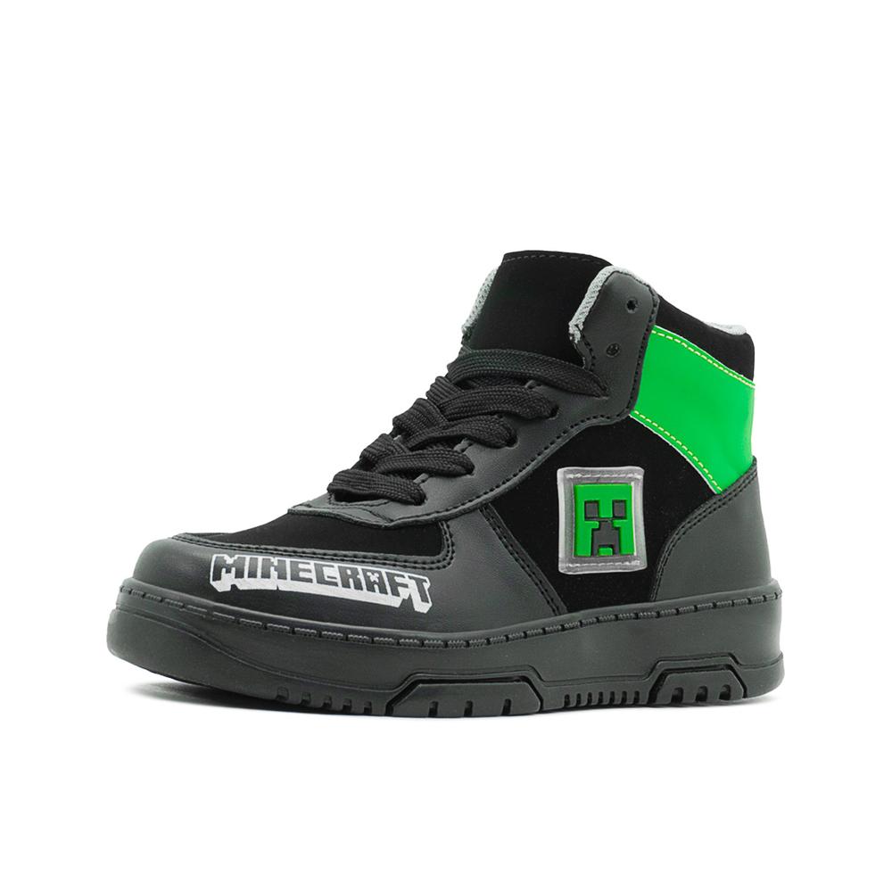 Foto 4 pulgar | Tenis Bota Yuyin Casuales Para Niño Minecraft Creeper Negro