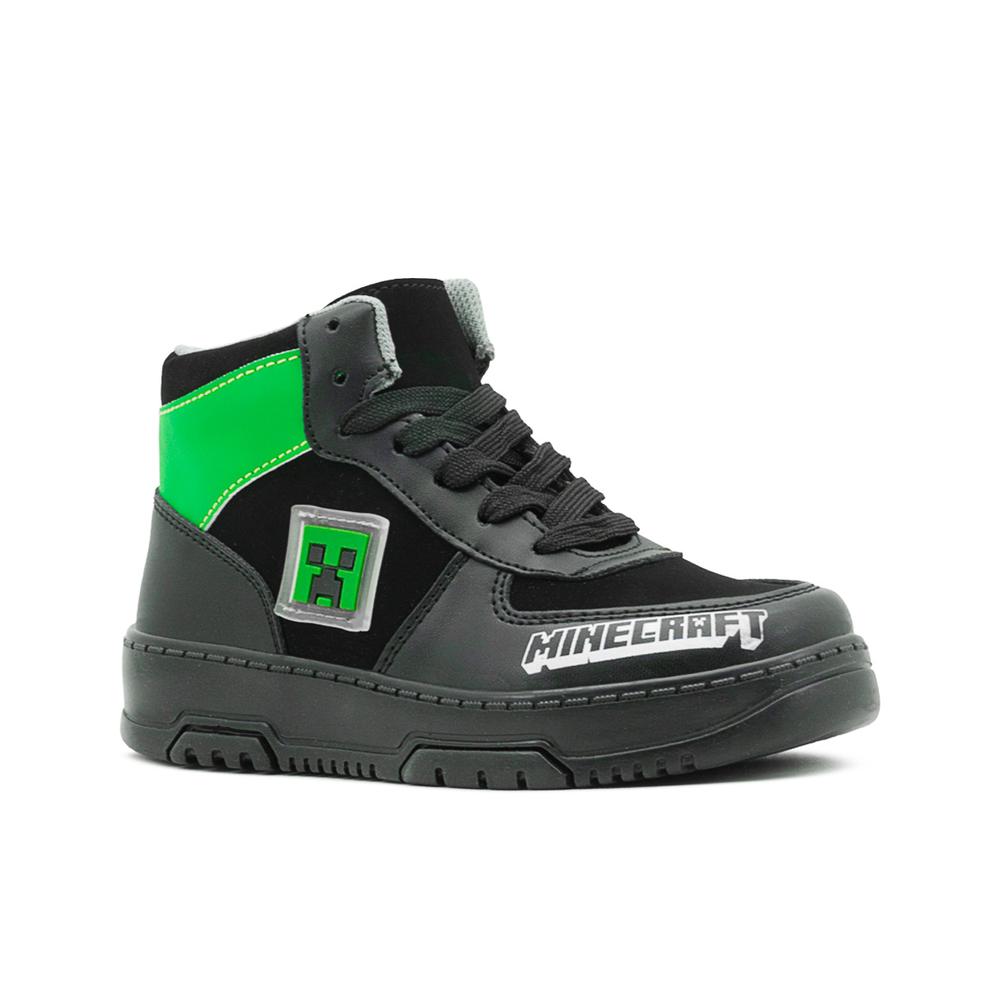 Foto 5 pulgar | Tenis Bota Yuyin Casuales Para Niño Minecraft Creeper Negro