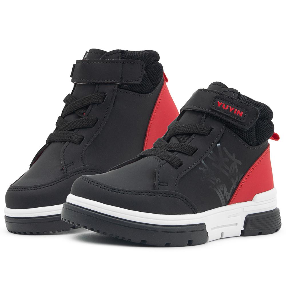 Foto 1 | Tenis Bota Niño Yuyin Color Negro Ligeros Antiderrapante Negro