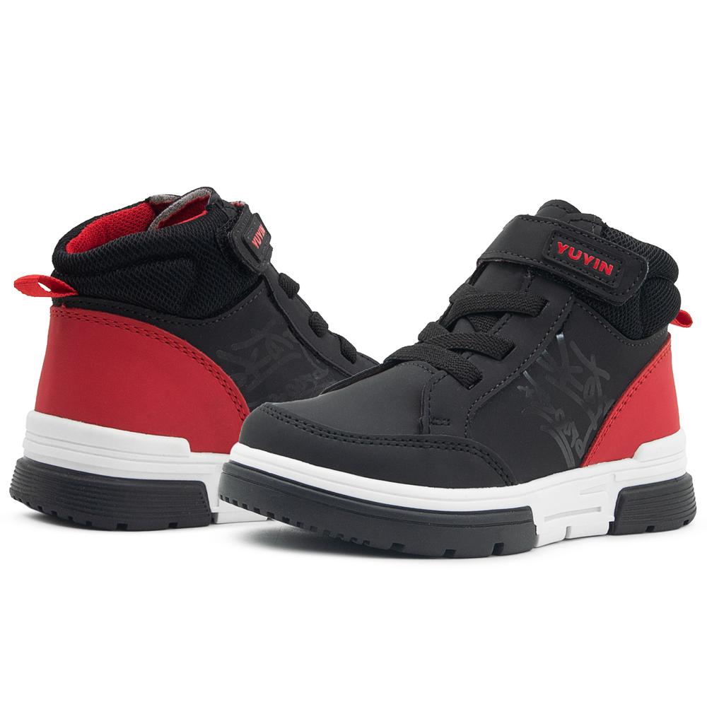 Foto 3 pulgar | Tenis Bota Niño Yuyin Color Negro Ligeros Antiderrapante Negro