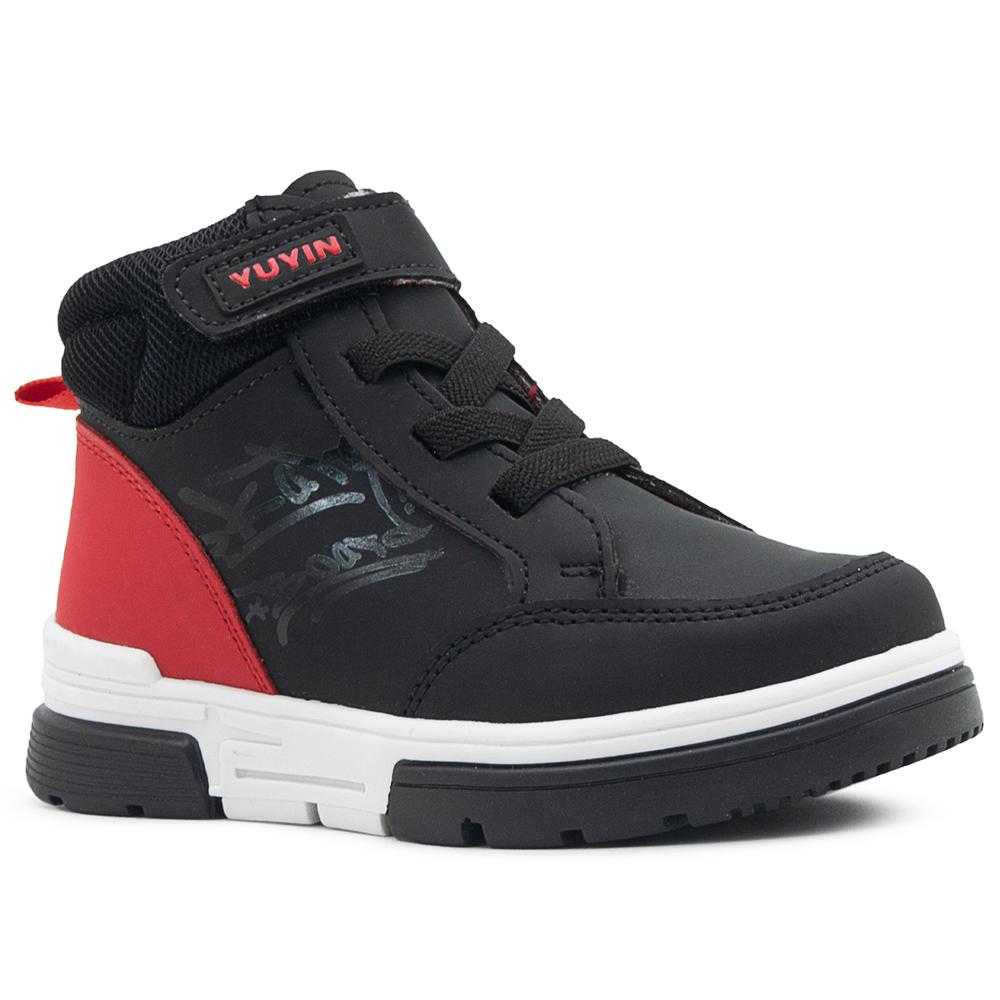 Foto 4 pulgar | Tenis Bota Niño Yuyin Color Negro Ligeros Antiderrapante Negro