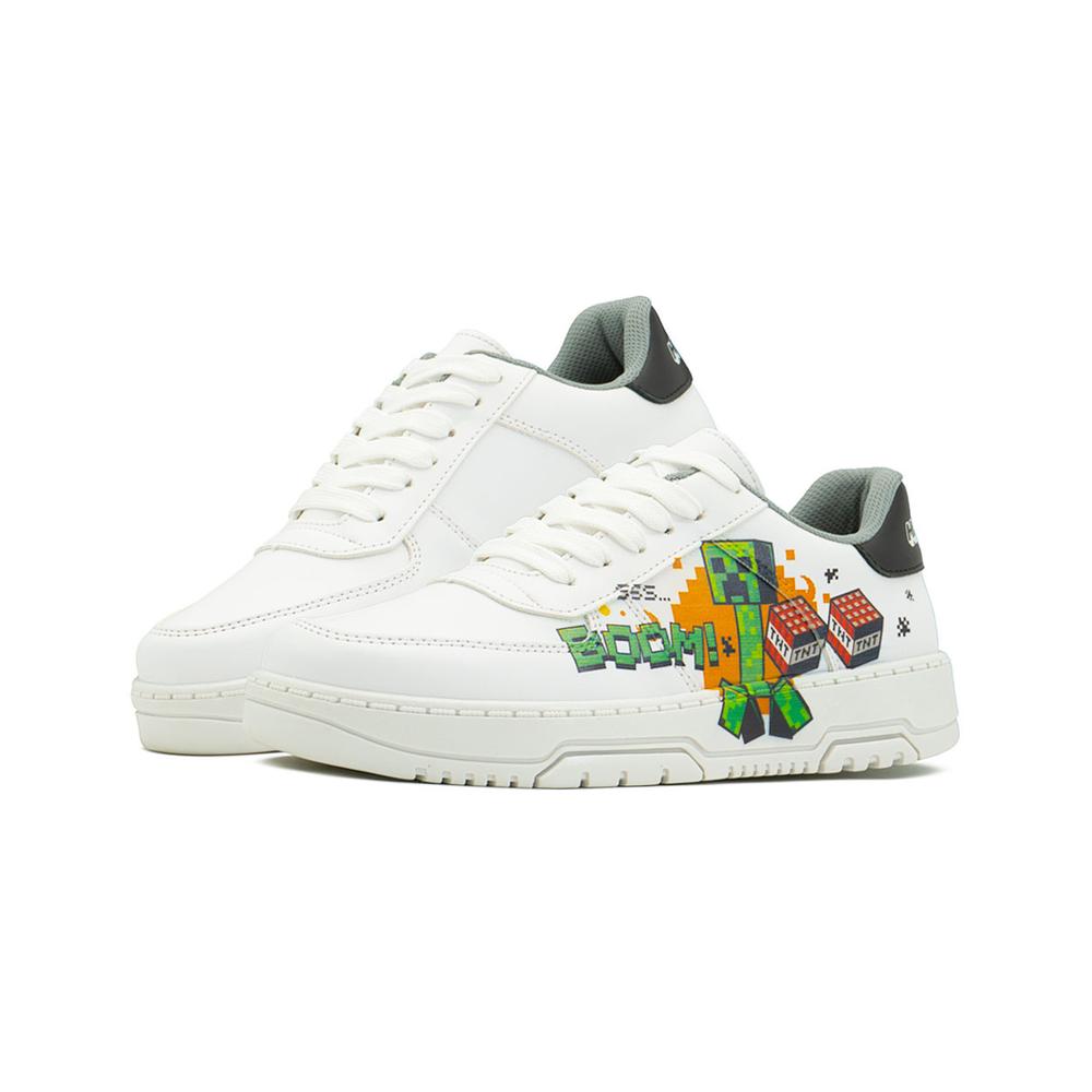 Foto 2 pulgar | Tenis Yuyin Para Niño Minecraft Boom Casuales Blanco 18-21.5 Blanco