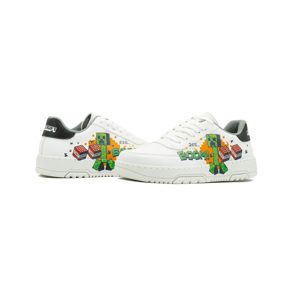 Foto 3 pulgar | Tenis Yuyin Para Niño Minecraft Boom Casuales Blanco 18-21.5 Blanco