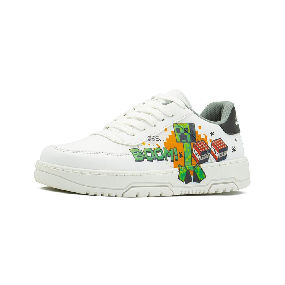 Foto 4 pulgar | Tenis Yuyin Para Niño Minecraft Boom Casuales Blanco 18-21.5 Blanco