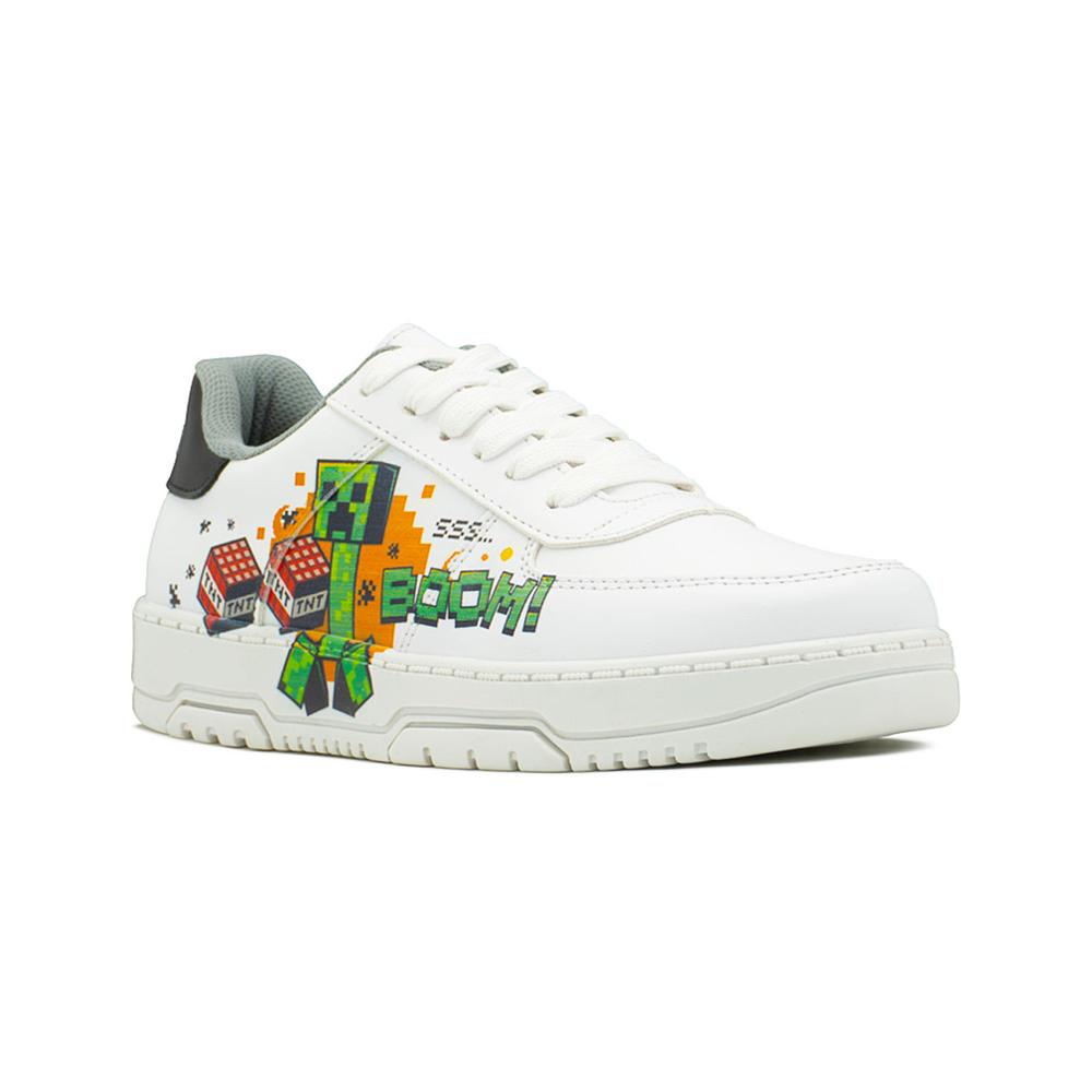 Foto 5 pulgar | Tenis Yuyin Para Niño Minecraft Boom Casuales Blanco 18-21.5 Blanco