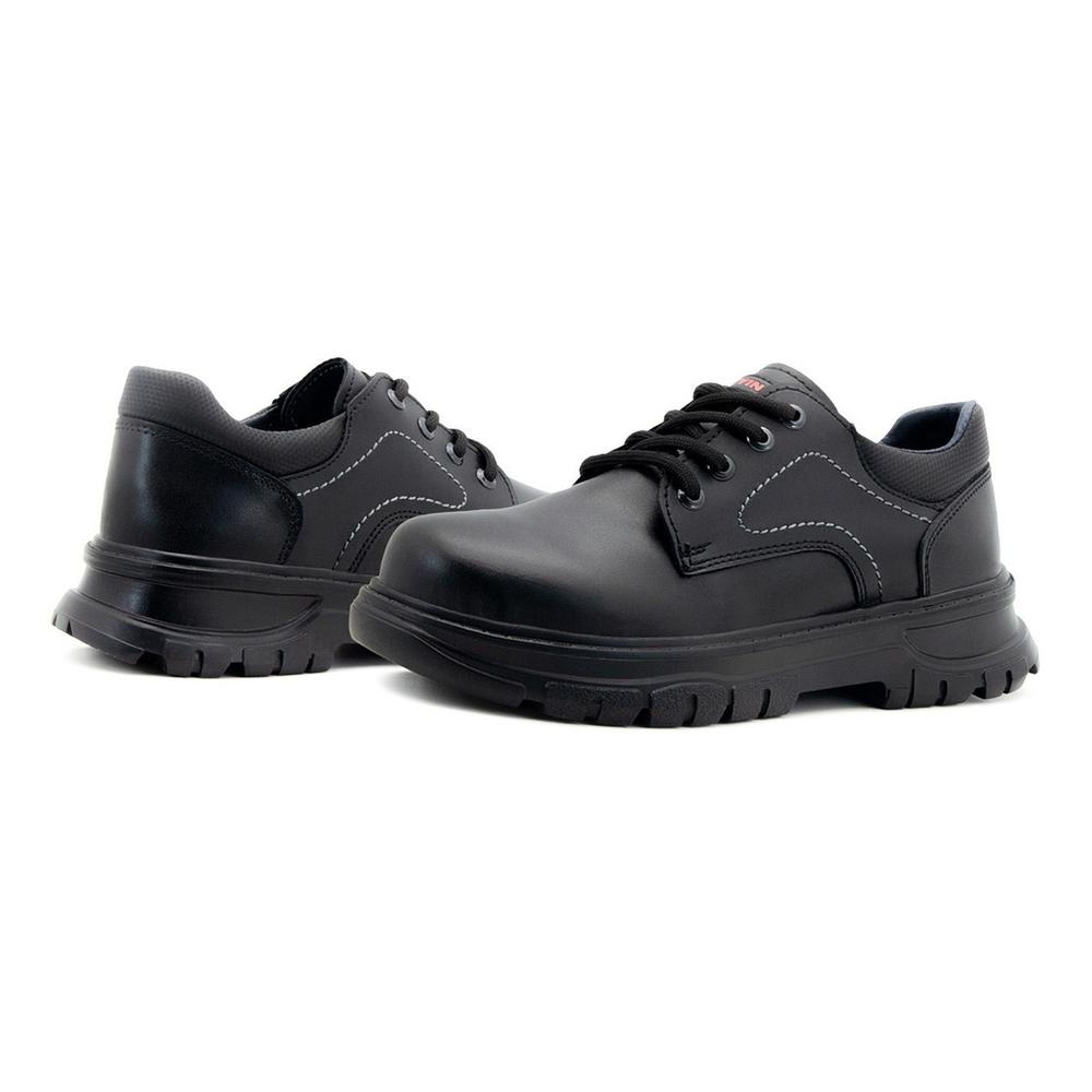 Foto 4 pulgar | Tenis Zapato Escolar Yuyin Niño Choclo Antiderrapante 22-25 Negro