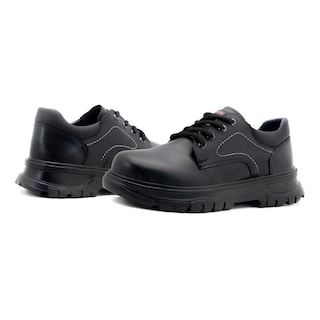 Foto 3 | Tenis Zapato Escolar Yuyin Niño Choclo Antiderrapante 22-25 Negro