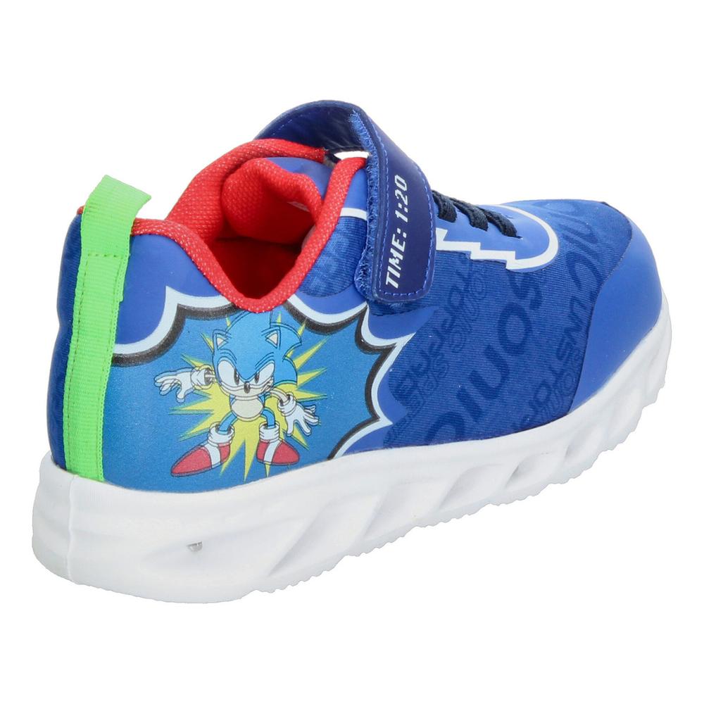 Foto 4 pulgar | Tenis Niño Sonic Azul Casual Ligero Suela Luces Led Videojuego Caricatura Cintas Velcro Ajustable Azul