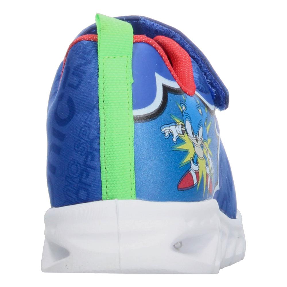 Foto 8 pulgar | Tenis Niño Sonic Azul Casual Ligero Suela Luces Led Videojuego Caricatura Cintas Velcro Ajustable Azul