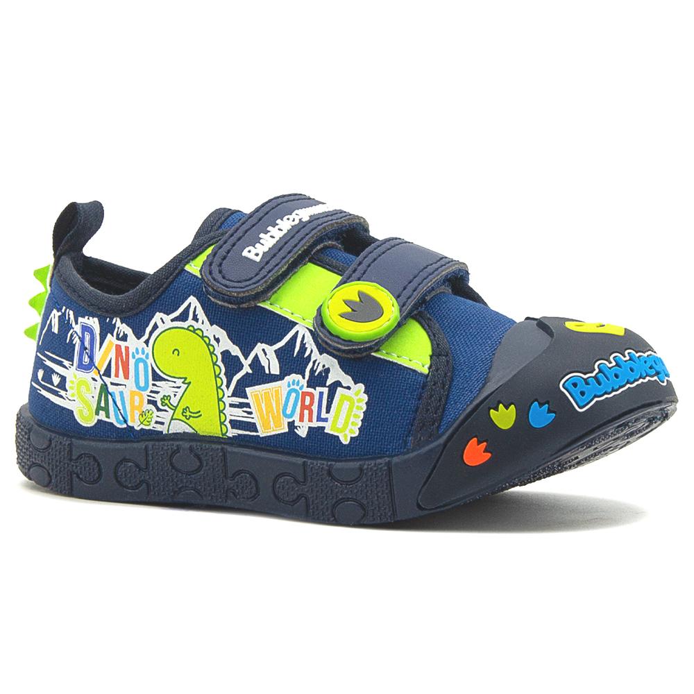 Foto 2 pulgar | Tenis Para Niño Bubble Gummers Dinosaurio Puntera Protección Azul Marino