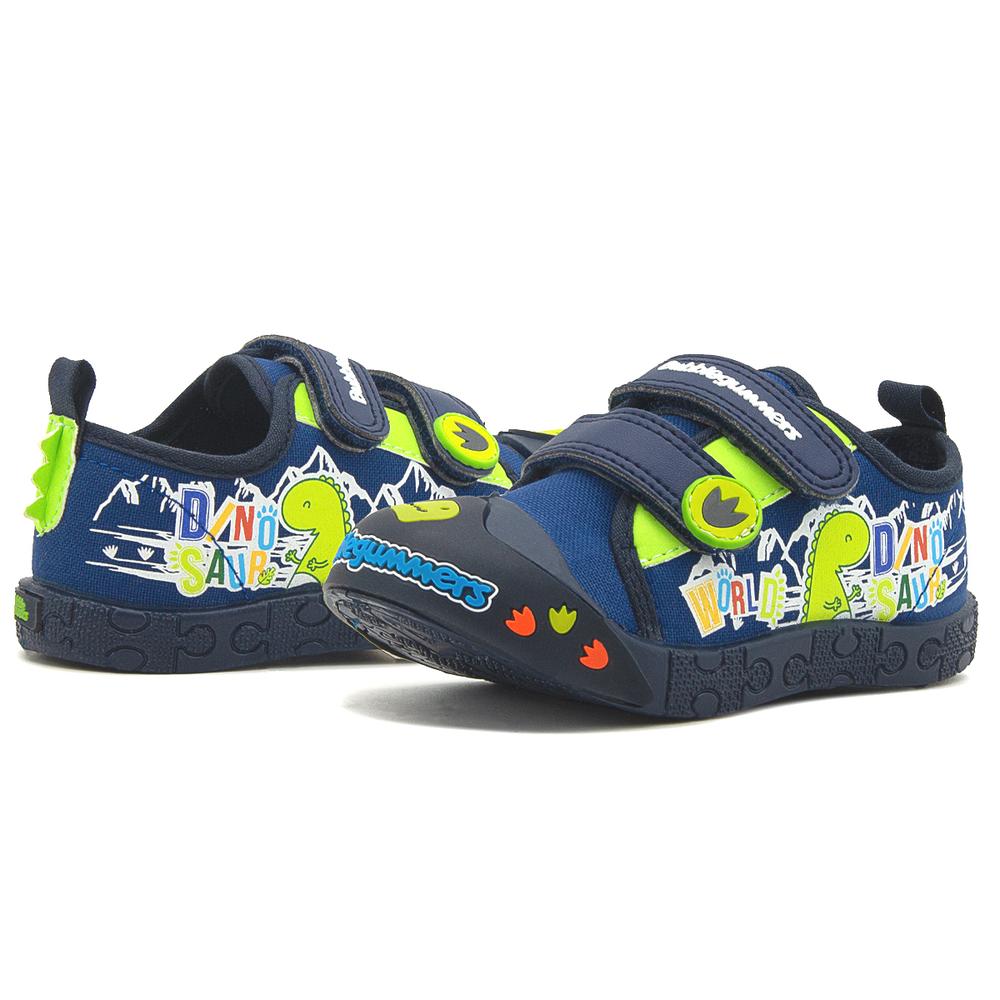 Foto 4 pulgar | Tenis Para Niño Bubble Gummers Dinosaurio Puntera Protección Azul Marino