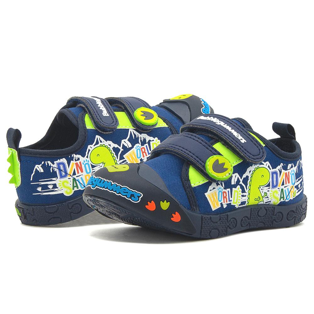 Foto 5 pulgar | Tenis Para Niño Bubble Gummers Dinosaurio Puntera Protección Azul Marino