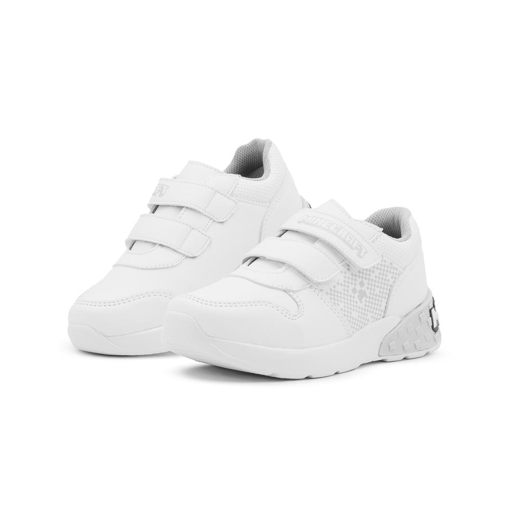 Foto 3 pulgar | Tenis Para Niño Deportivo Escolar Yuyin Minecraft Blanco Blanco