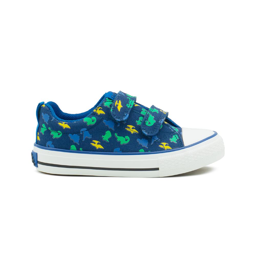 Foto 1 | Tenis Para Niño Choclo Bubble Gummers Dinosaurios Azul Verde Oscuro