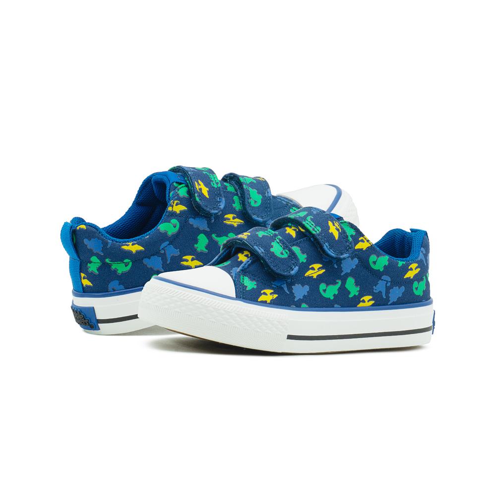 Foto 4 pulgar | Tenis Para Niño Choclo Bubble Gummers Dinosaurios Azul Verde Oscuro