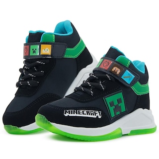 Foto 1 | Tenis Para Niño Videojuego Minecraft Creeper Antiderrapante Negro